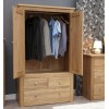 Torino Solid Oak Furniture Gents Wardrobe